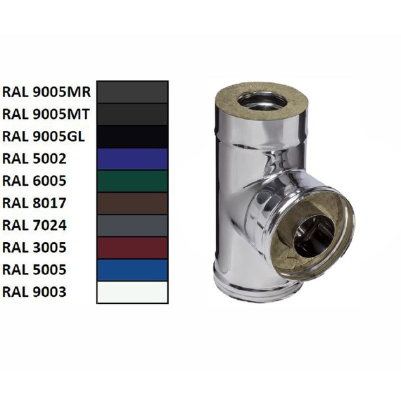Сэндвич-тройник 90° (430/0,8мм + нерж.) RAL 4780