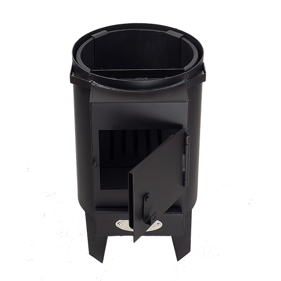 Водогрейная колонка на дровах Ермак 90л. КВЛН 2.0 INOX ( Ч) правая 35850