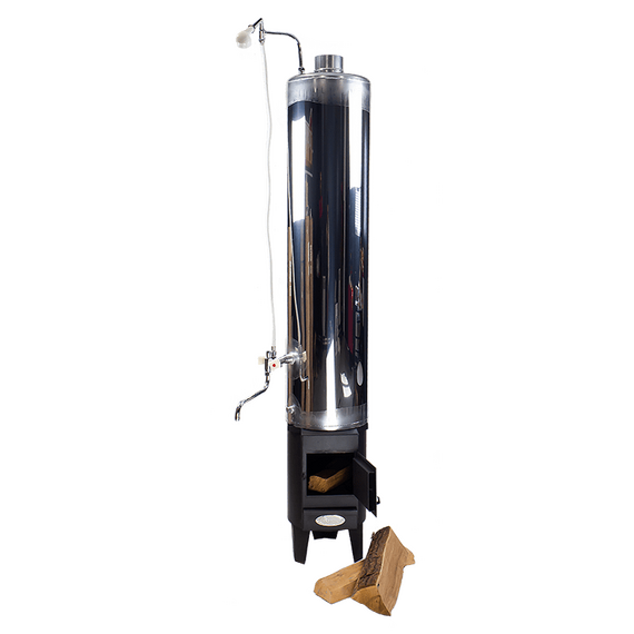 Водогрейная колонка на дровах Ермак 90л. КВЛН 2.0 INOX (С) правая 32520