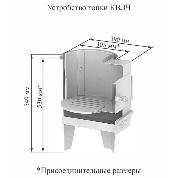 Водогрейная колонка на дровах Ермак 90л. КВЛН 2.0 INOX ( Ч) правая 35850