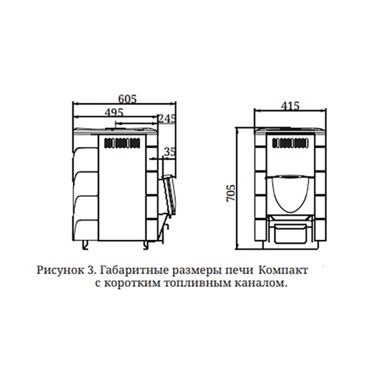 Компакт 2017 Inox ДА КТК терракота печь для бани нержавейка 25300