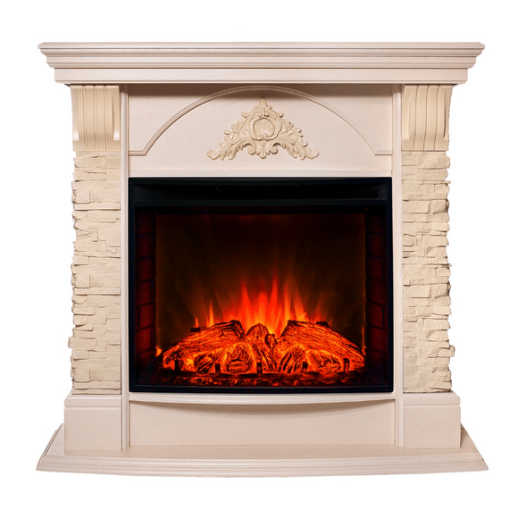 Электрокамин Athena 25/25,5 WT с очагом Evrika 25.5 с LED подсветкой 