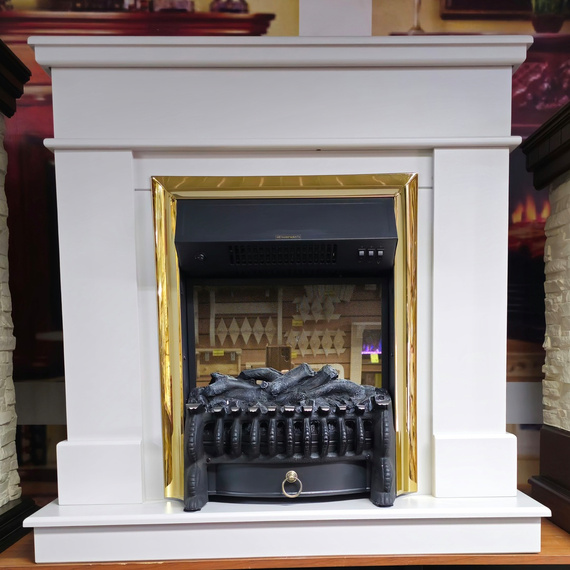 Электрокамин Selena STD GR с очагом Fobos Lux Brass 42610