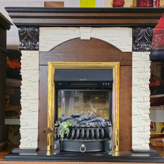 Электрокамин Dublin Lux AO с очагом Fobos Lux BR S 47230