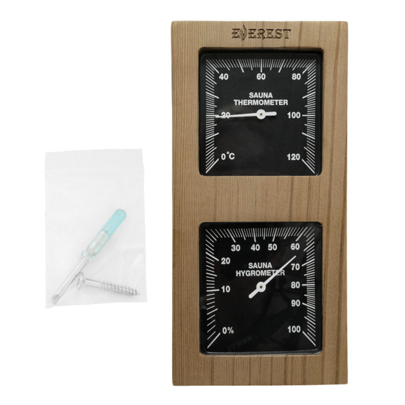 Термогигрометр Everest вертикаль, кедр ( TG-01 black ) 1930