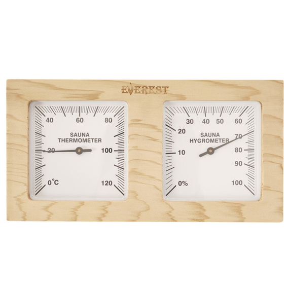 Термогигрометр Everest горизонталь, кедр  ( TG-04 white ) 2500