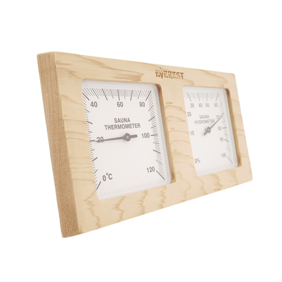 Термогигрометр Everest горизонталь, кедр  ( TG-04 white ) 2500