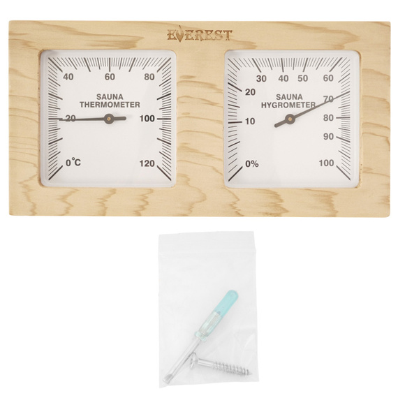 Термогигрометр Everest горизонталь, кедр  ( TG-04 white ) 2500
