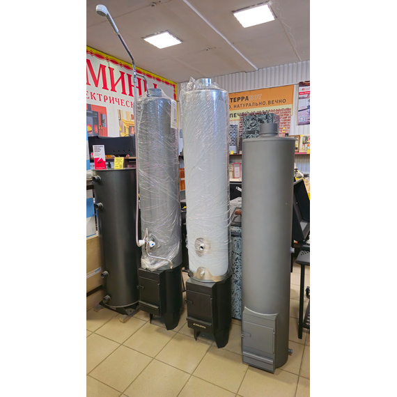 Водогрейная колонка на дровах Ермак 90л. КВЛН 2.0 INOX (С) левая 39400