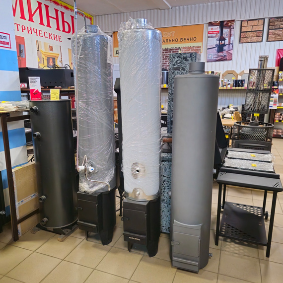 Водогрейная колонка на дровах Ермак 90л. КВЛН 2.0 INOX (С) левая 39400