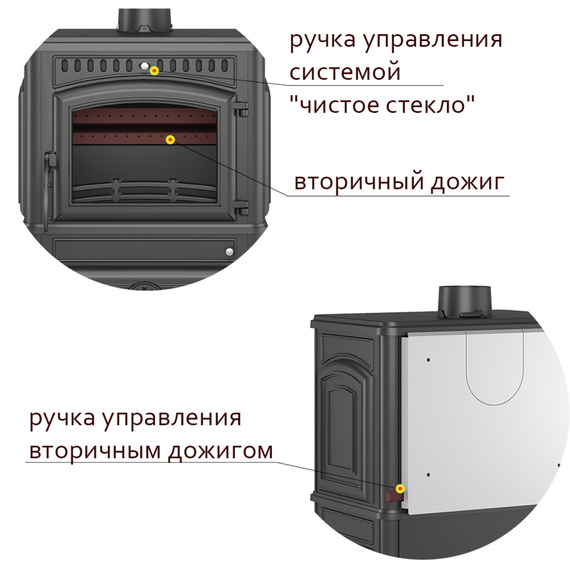 Везувий LV-12 печь-камин чугунный до 240 м3 антрацит 63990