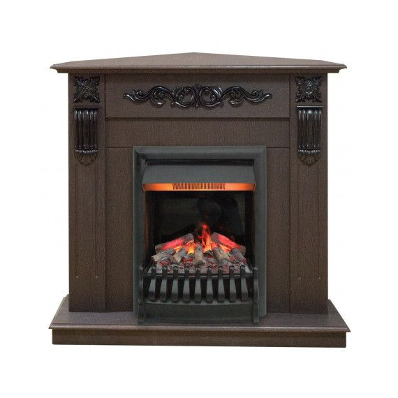 Угловой электрокамин Dominica Corner STD DN c очагом Fobos Lux Black 35750