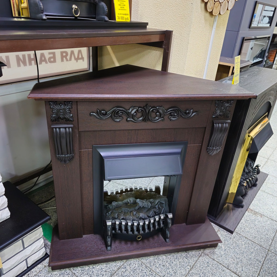 Угловой электрокамин Dominica Corner STD DN c очагом Fobos Lux Black 38920