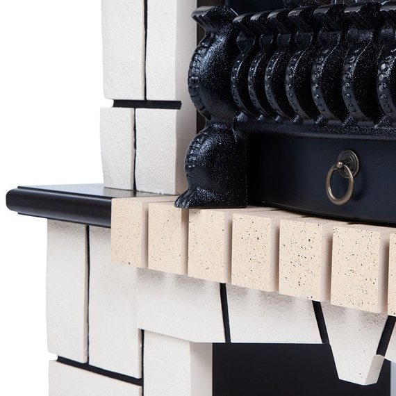 Угловой электрокамин Stone Corner STD AO с очагом Majestic Lux Black 45580