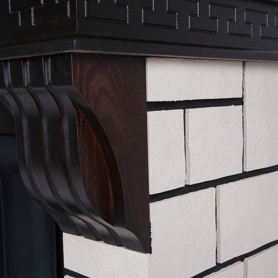 Угловой электрокамин Stone Corner STD AO с очагом Majestic Lux Black 45580