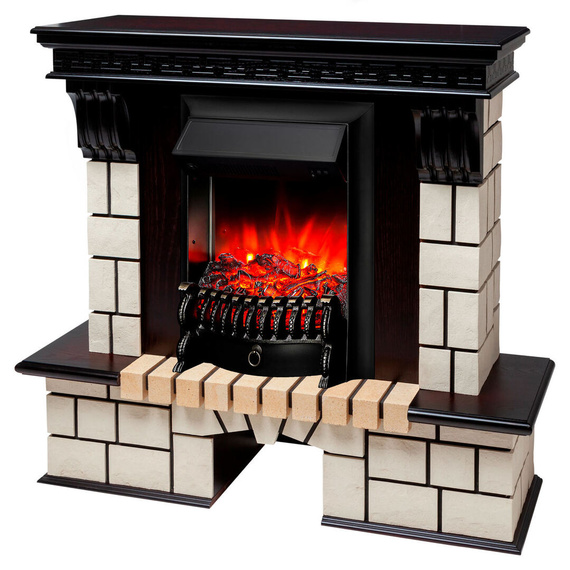 Электрокамин Stone STD AO с очагом Fobos Lux Black RC 43000