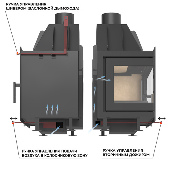 Aston 700 L каминная топка стальная 14кВт 73990