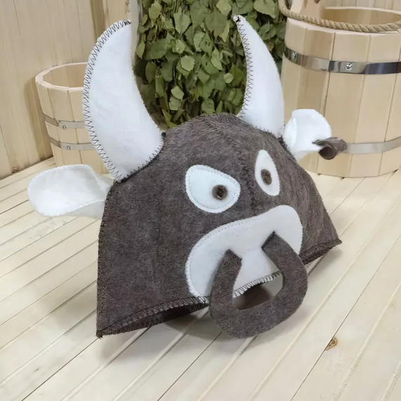 Шапка модельная коричневая "Бык" ТМ "Жар-Банька"