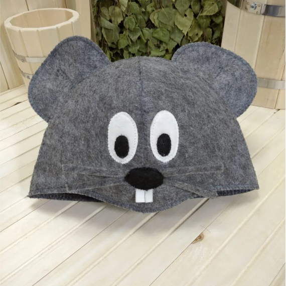 Шапка серая модельная "Серая мышка" ТМ "Жар-Банька" 440