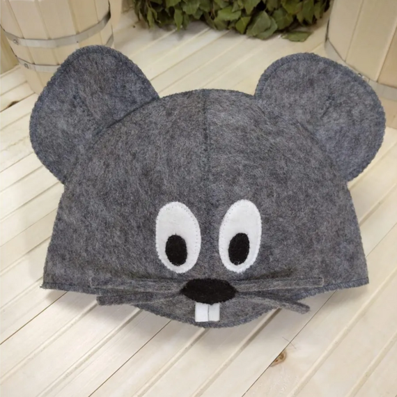 Шапка серая модельная "Серая мышка" ТМ "Жар-Банька" 440