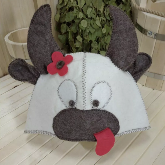 Шапка модельная белая "Коровка" ТМ "Жар-Банька" 570