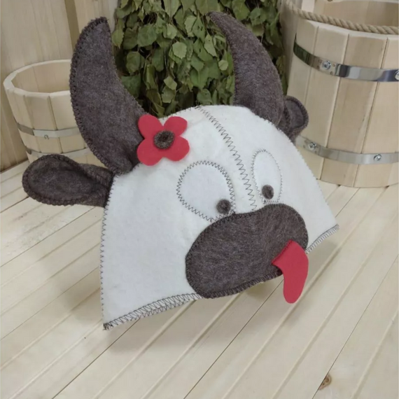 Шапка модельная белая "Коровка" ТМ "Жар-Банька" 570