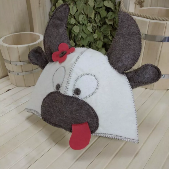 Шапка модельная белая "Коровка" ТМ "Жар-Банька" 570