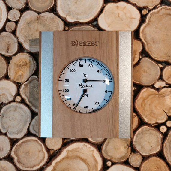 Термогигрометр Everest со вставками, кедр  ( TG-12 ) 1800