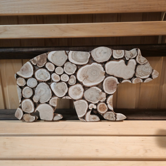 Панно из можжевельника Медведь 2230