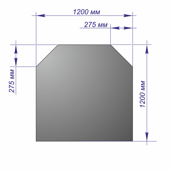 Лист напольный Призматик Антрацит 1200*1200*1,5 7090