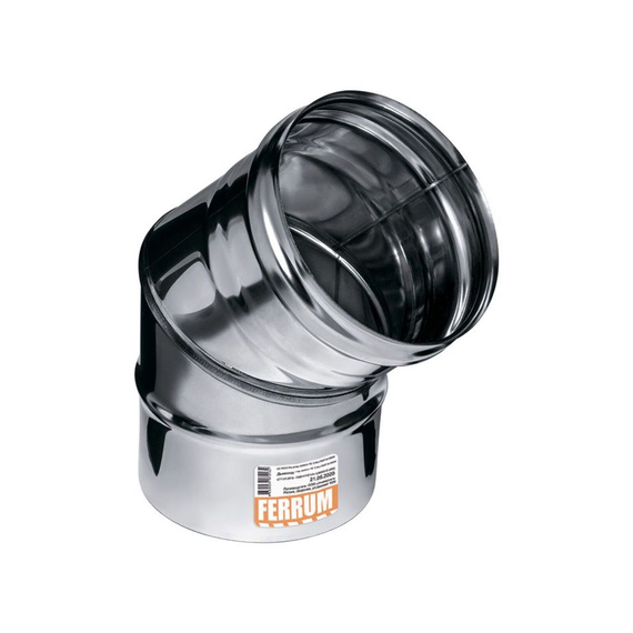 Колено угол 135° 2 секции AISI 430/нерж. 0,5 мм Ferrum