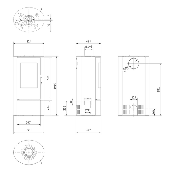 LOKI "ILDNORD" печь-камин до 140м3