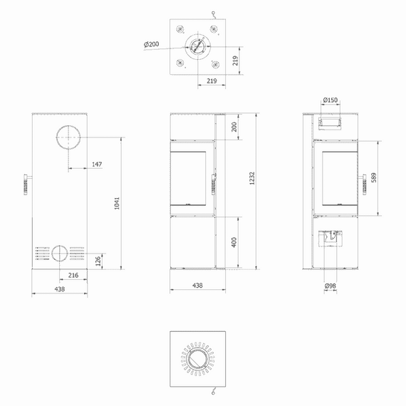 ODYN "ILDNORD" печь-камин до 140м3