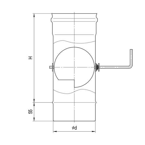 Шибер поворотный AISI 430/ нерж. 0,5 мм Ferrum