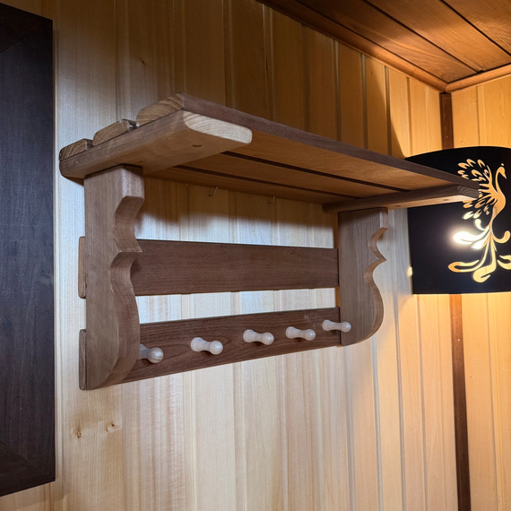 Полка-вешалка "Добрая баня" Термо 5 крючков