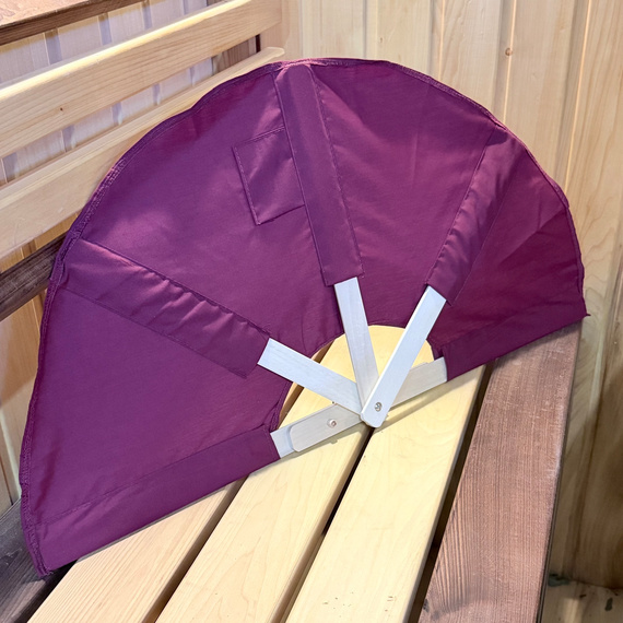 Веер банный для разгона пара, опахало для бани, цвет бордовый