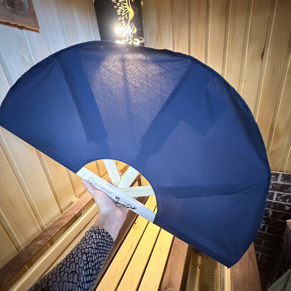 Веер банный для разгона пара, опахало для бани, цвет синий