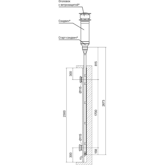 Вентиляция для бани вертикальная Ferrum Aero 11680