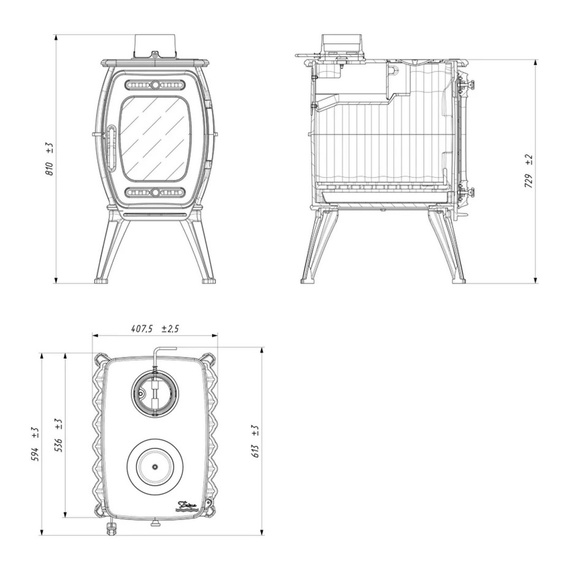 Бахта II печь чугунная отопительная до 180м3 чёрная 54900