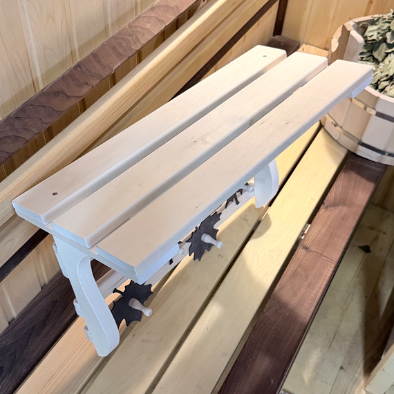 Полка-вешалка "Листопад" 4 крючка, липа