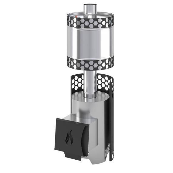 Черная пчёлка Inox с встроенным баком для воды печь для бани нержавейка