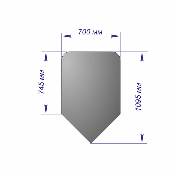 Лист напольный угловой Медь 1095*700*1,5 R100 5150