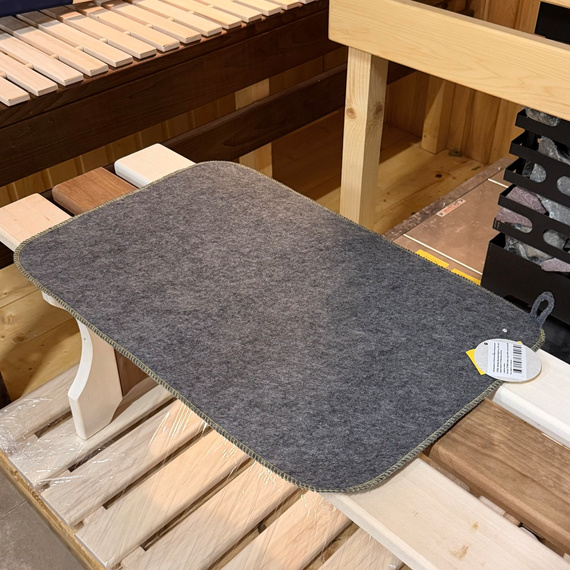 Коврик серый XL с цветным кантом ассорти (размер 40см*60см) ТМ "Жар-Банька"