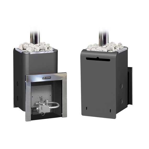 Уралочка 12 с автоматикой печь газо-дровяная для бани 