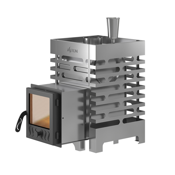 Aston 12 стекло с баком на трубе печь для бани нержавейка № 2