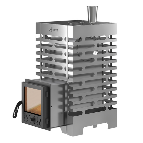 Aston 16 стекло с баком на трубе печь для бани нержавейка № 2