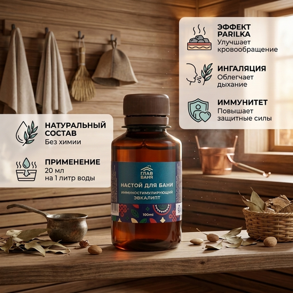 Настой ароматический для бани "Эвкалипт" 100 мл, 364-277 