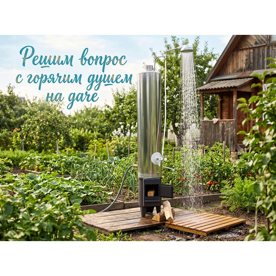 Водогрейная колонка на дровах Ермак КВЛН-90 (С) правая, Вариант исполнения: Без смесителя и ТЭНа 