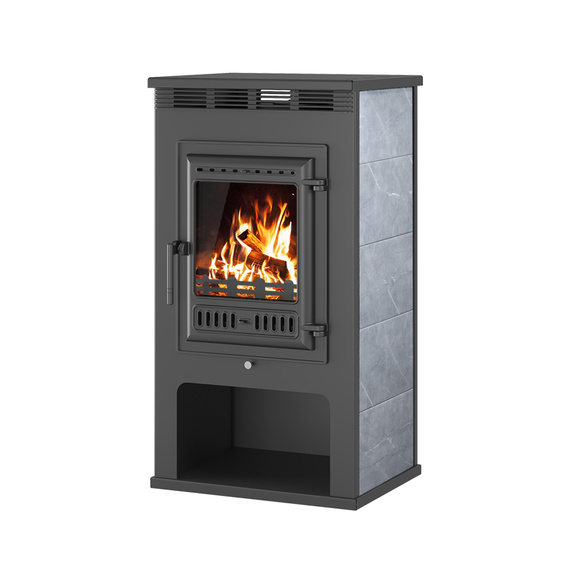 Aston 11 кВт печь-камин до 180 м3 (чугунная дверь) Керамическая плитка 