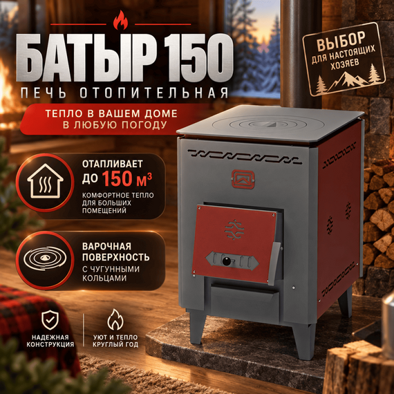 Батыр 150 печь отопительная до 150м3 